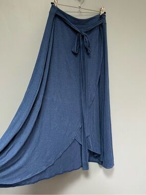 GAP Blue Wrap Long Maxi Skirt with Tie Lightweight, Flowy Size M
